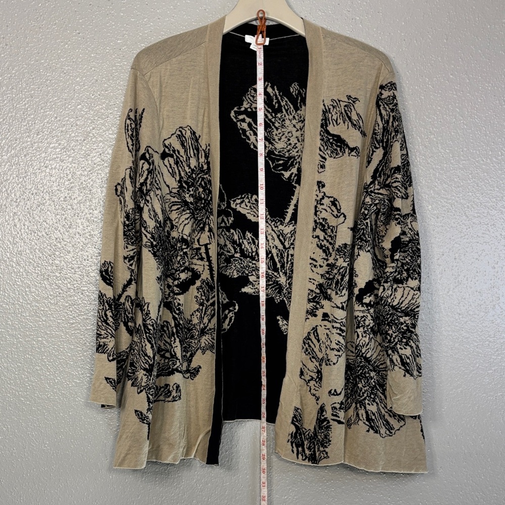 J. Jill Beige and Black Floral Cardigan - Picture 3 of 5